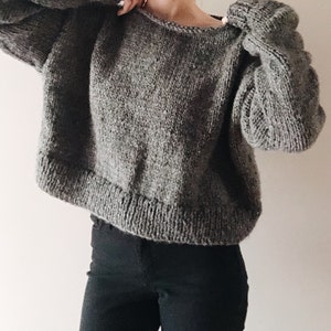 Knitting Pattern The Aurie modern chunky oversized knit pullover sweater jumper easy knitting pattern image 9