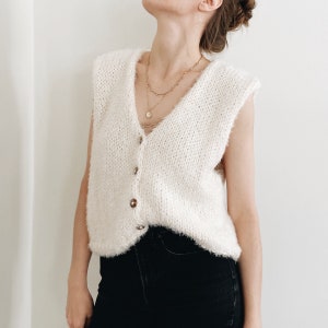 Knitting Pattern The Beverly modern chunky oversized sleeveless v neck knit sweater vest slipover top jumper easy knitting pattern image 4