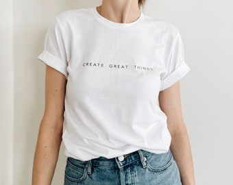 Crea grandi cose / Maker Tee / maglietta grafica per produttori, artigiani, artisti, maglieria, uncinetto