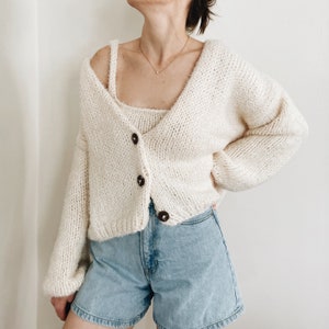 Knitting Pattern The Claire modern cropped sleeveless sweater knit pullover tank top spring summer easy knitting pattern image 5