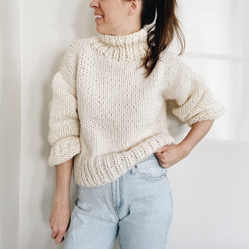 Knitting Pattern the Charlie Modern Chunky Turtleneck Roll | Etsy