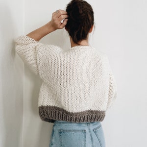 Knitting Pattern the Madi Modern Cropped Chunky Knit Pullover Sweater ...