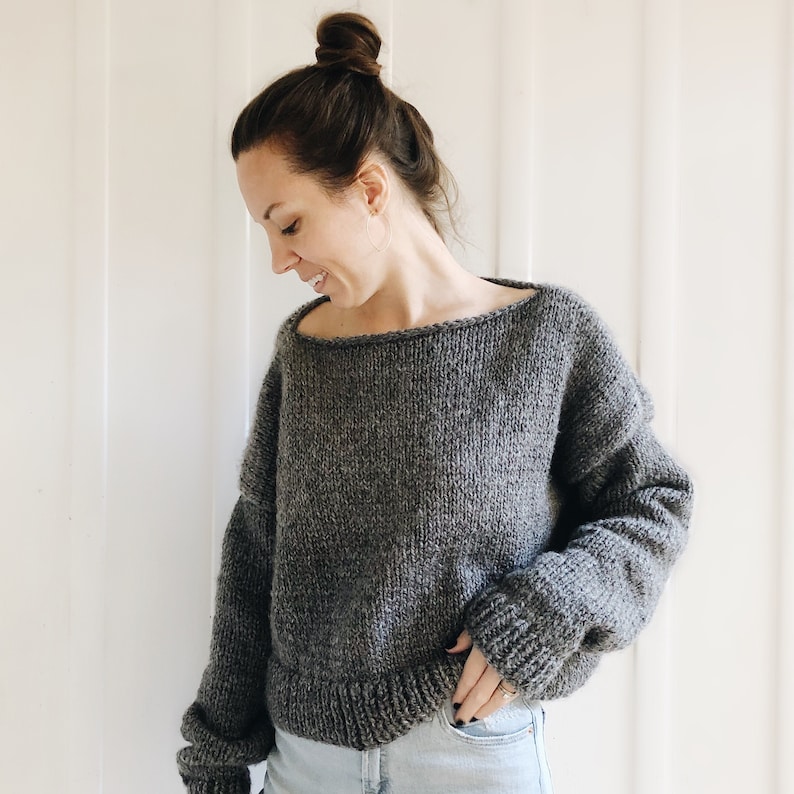 Knitting Pattern The Aurie modern chunky oversized knit pullover sweater jumper easy knitting pattern image 6