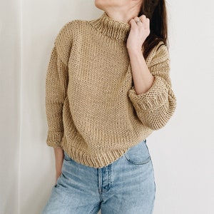 Knitting Pattern the Riley Classic Timeless Turtleneck Roll Neck Chunky ...