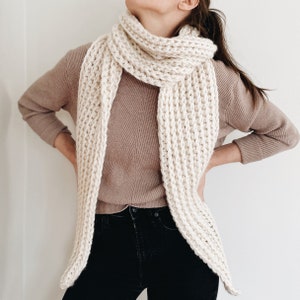 Crochet Pattern the Graham Chunky Long Oversized Ribbed Scarf Easy ...