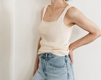 Knitting Pattern | The Paige | classic sleeveless sweater knit pullover tank top spring summer easy knitting pattern