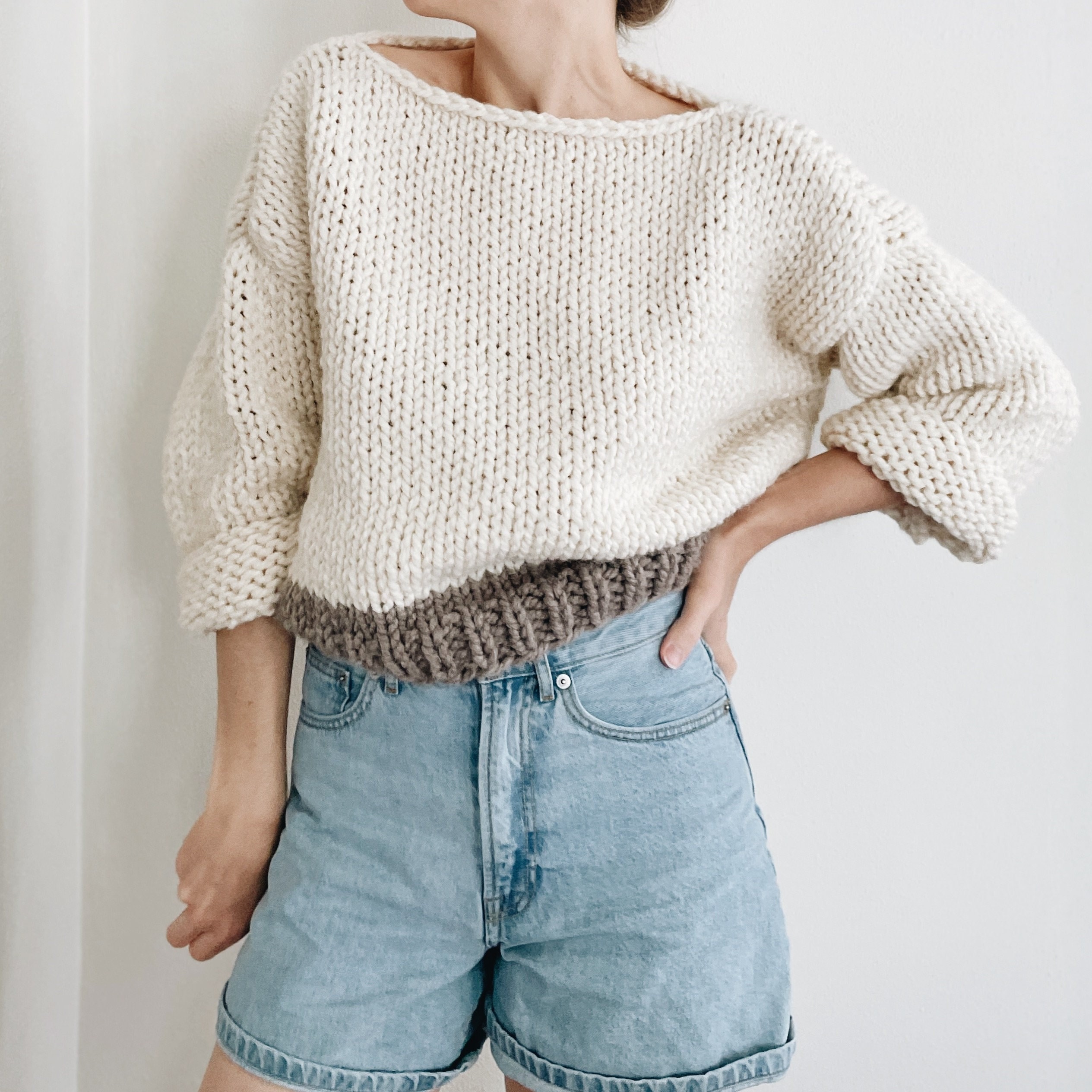Knitting Pattern | the Madi | Modern Cropped Chunky Knit Knitting Pattern | the Madi | Modern Cropped Chunky Knit