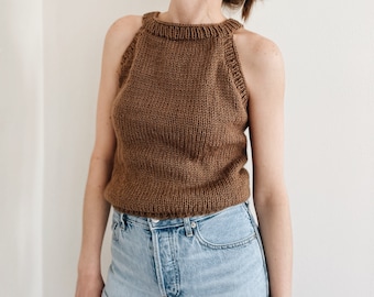 Knitting Pattern | The Harper | classic sleeveless knit pullover tank top spring summer easy knitting pattern