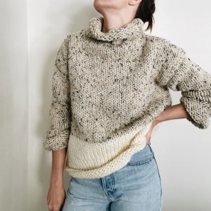 Modèle de tricot Les collines Pull-over moderne en grosses mailles à col roulé, modèle facile à tricoter image 2