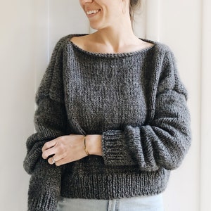 Knitting Pattern The Aurie modern chunky oversized knit pullover sweater jumper easy knitting pattern image 7