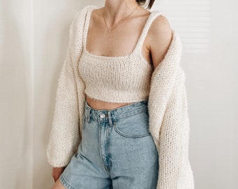 Knitting Pattern | The Claire | modern cropped sleeveless sweater knit pullover tank top spring summer easy knitting pattern