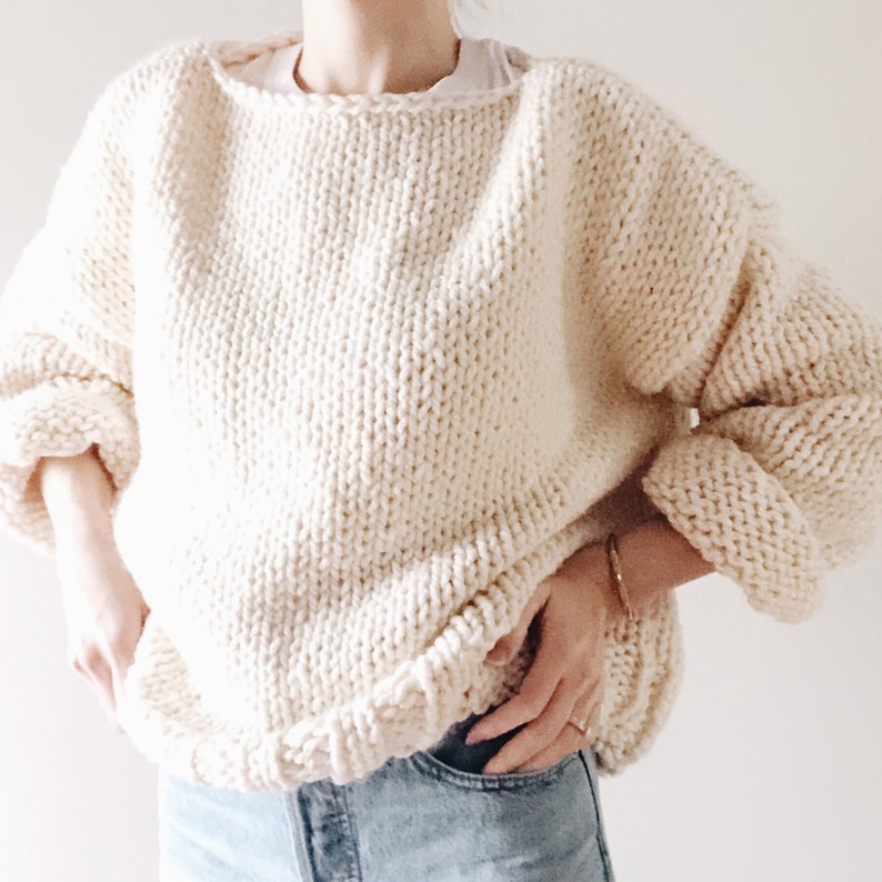 Knitting Pattern The Sunday modern oversized chunky knit pullover sweater jumper easy knitting pattern image 9