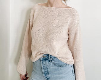 Knitting Pattern | The Sadie | lightweight oversized knit pullover sweater top jumper easy knitting pattern