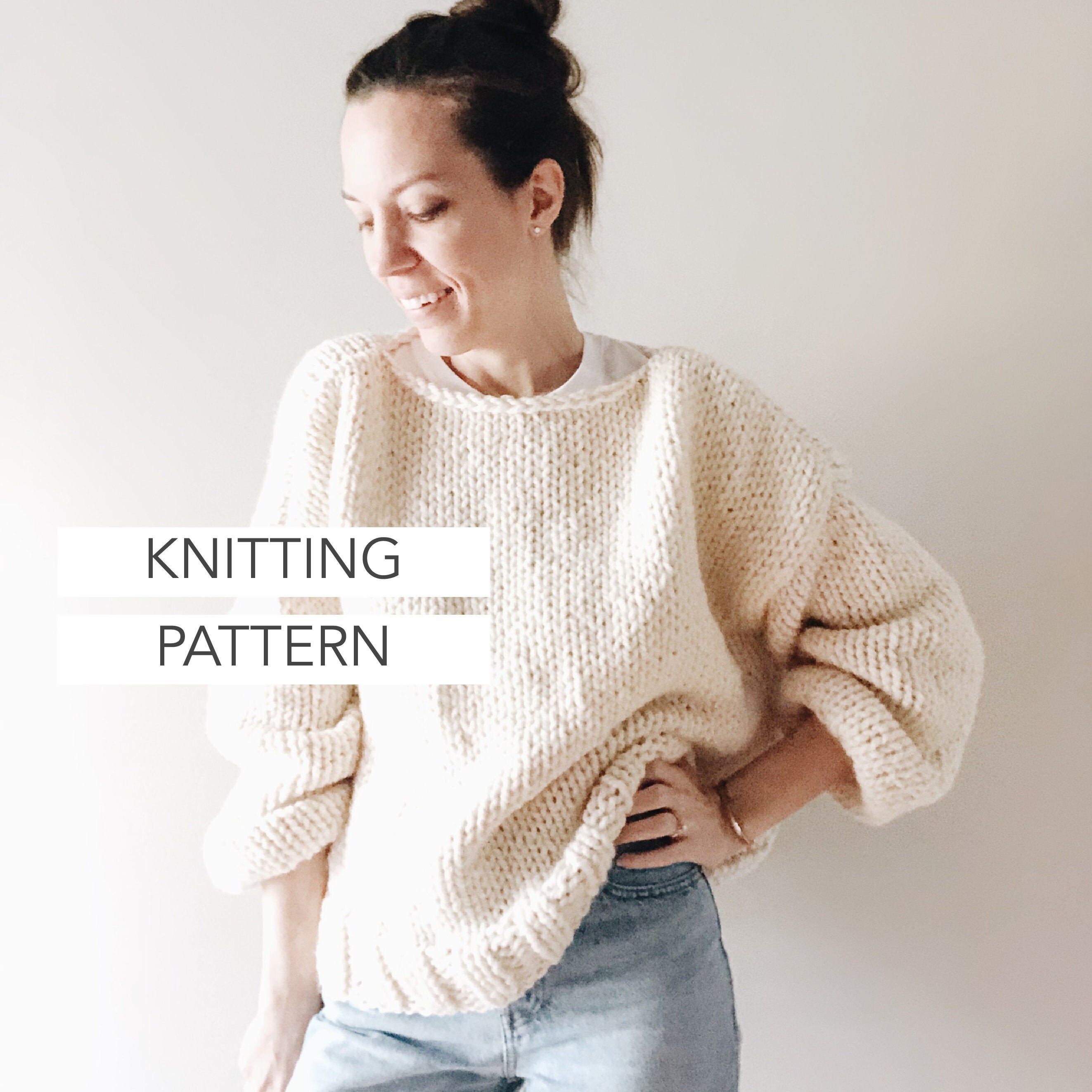 Knitting Pattern | The Sunday | modern oversized chunky knit pullover…