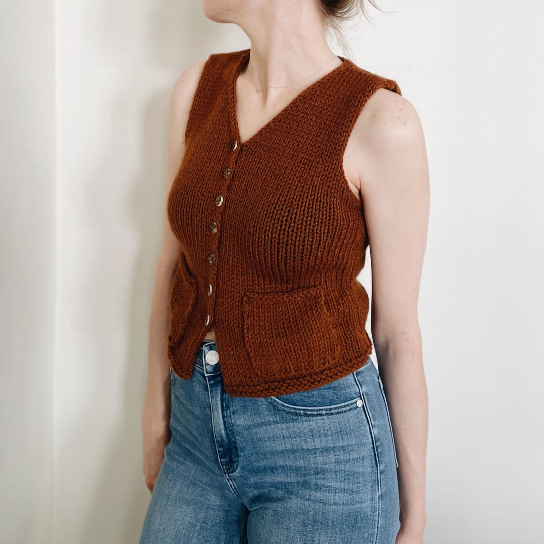 Knitting Pattern the Meredith Lightweight Cropped Sleeveless V