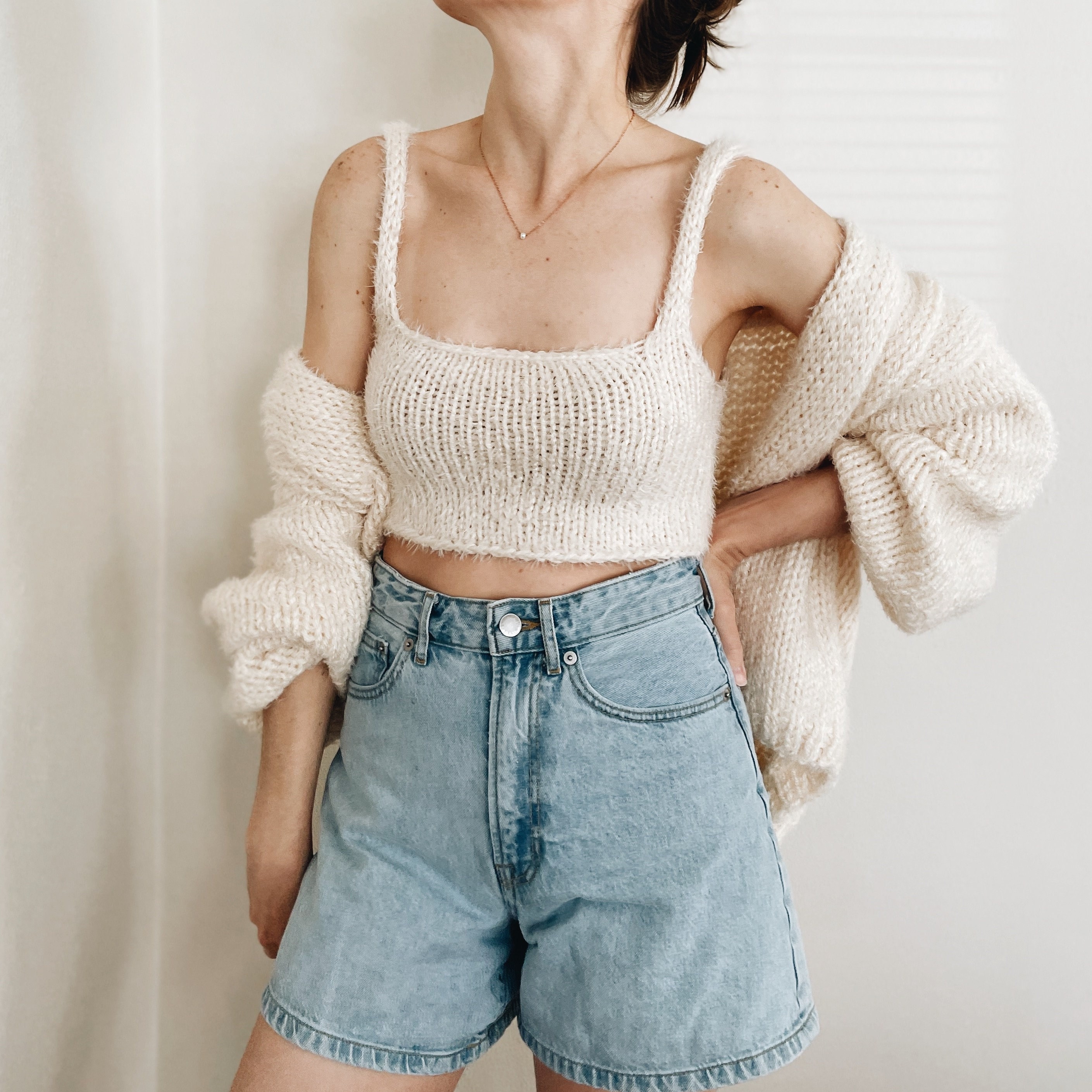 Knitting Pattern the Adelia Modern V Neck Cropped Cardigan 