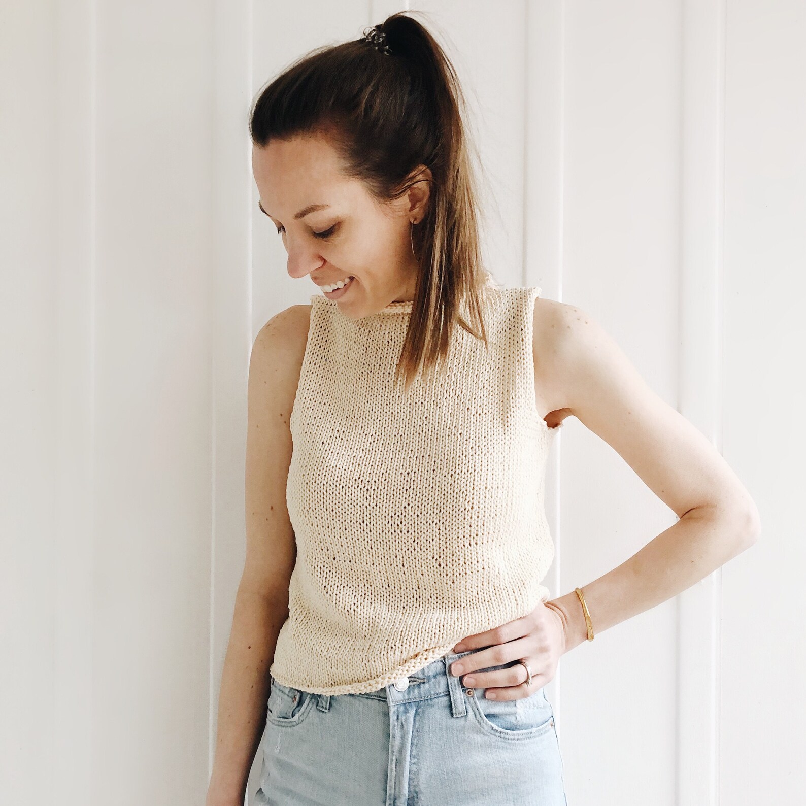 Knitting Pattern The Evelyn modern cropped roll mock neck | Etsy