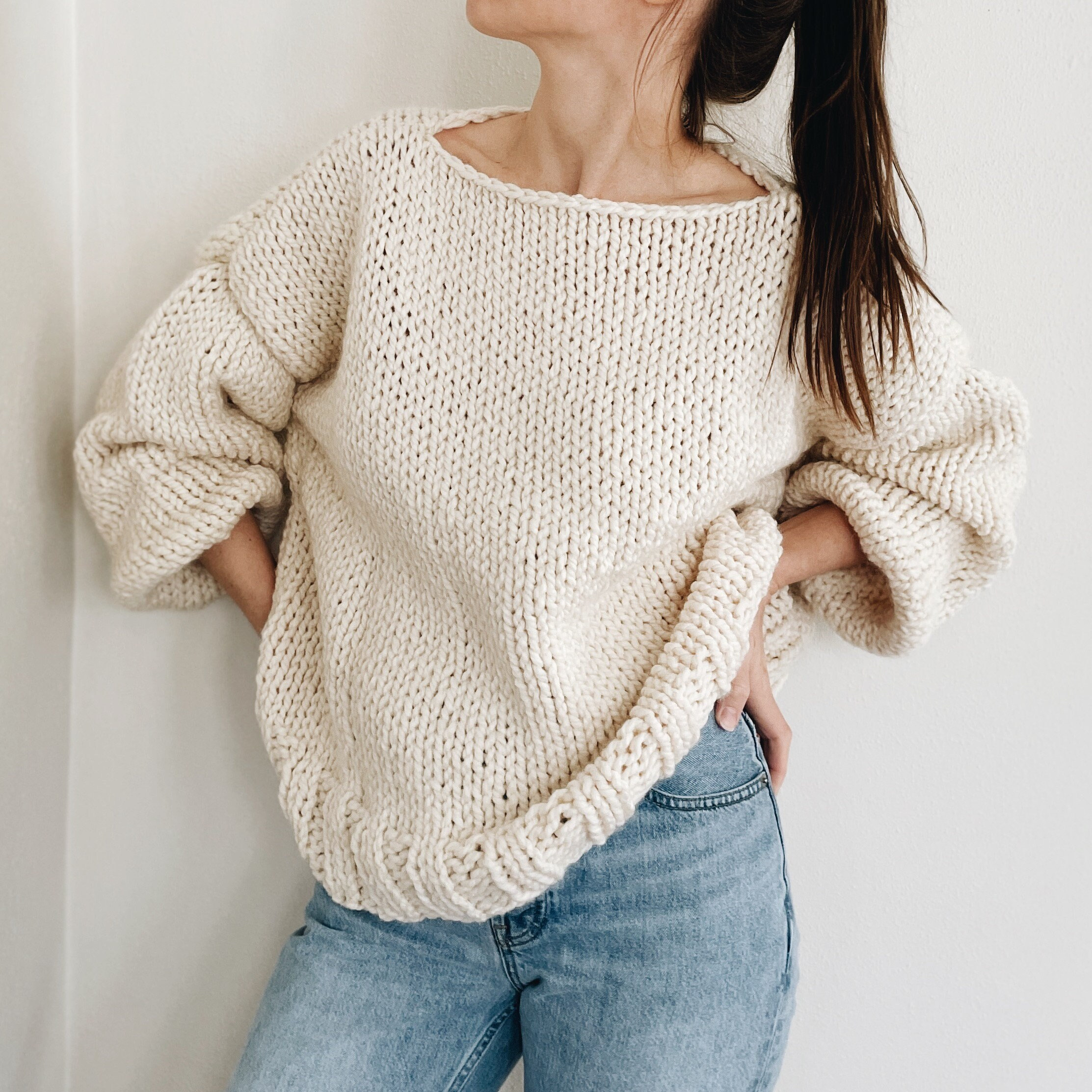 Knitting Pattern the Sunday Modern Oversized Chunky Knit Pullover