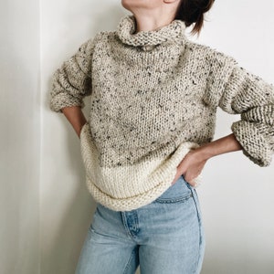 Knitting Pattern The Knolls modern chunky roll neck knit pullover sweater jumper easy knitting pattern image 3