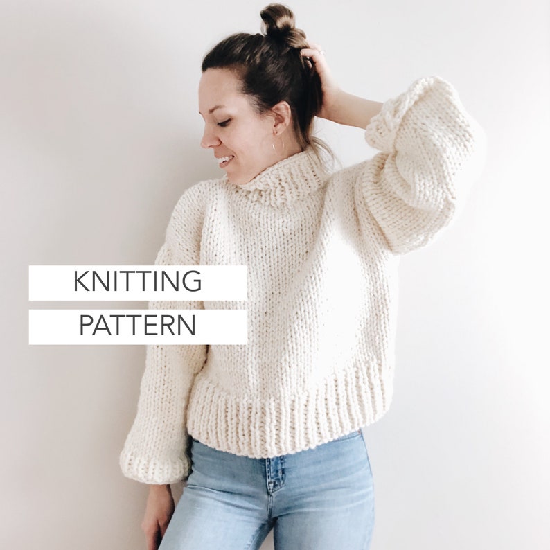 Knitting Pattern The Charlie modern oversized turtleneck | Etsy