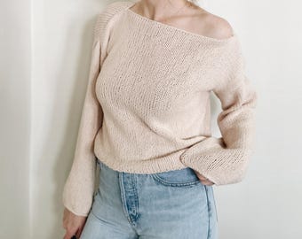 Knitting Pattern | The Sadie | lightweight oversized knit pullover sweater top jumper easy knitting pattern