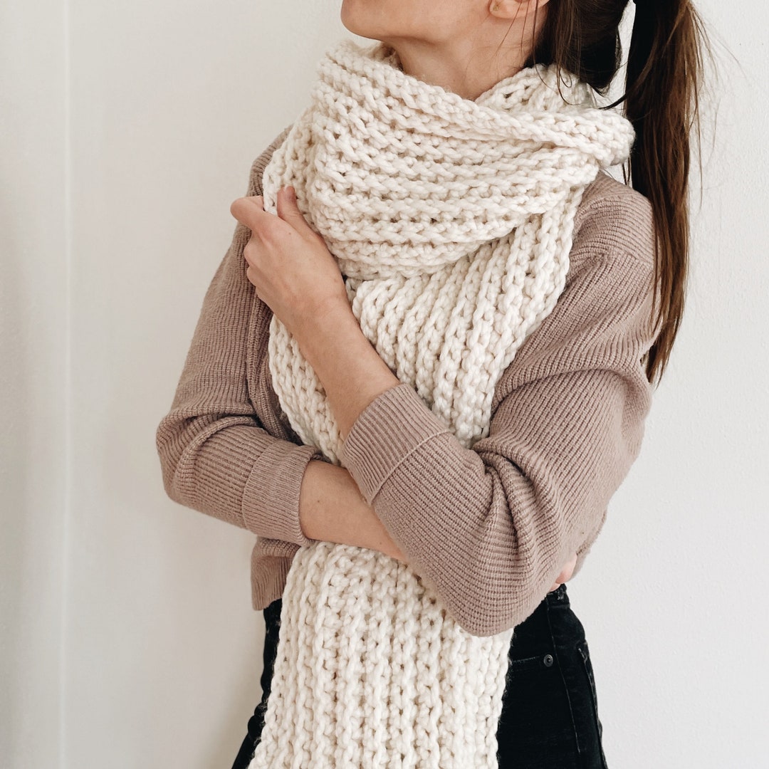 Crochet Pattern | the Graham | Chunky Long Oversized Ribbed Scarf Easy ...