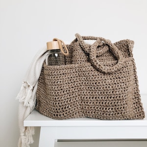 Crochet Pattern | The Wesley | oversized rectangular work project shopping market shoulder tote bag spring summer easy crochet pattern