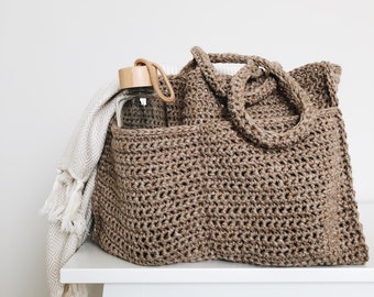 Crochet Pattern | The Wesley | oversized rectangular work project shopping market shoulder tote bag spring summer easy crochet pattern