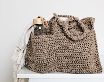 Crochet Pattern | The Wesley | oversized rectangular work project shopping market shoulder tote bag spring summer easy crochet pattern