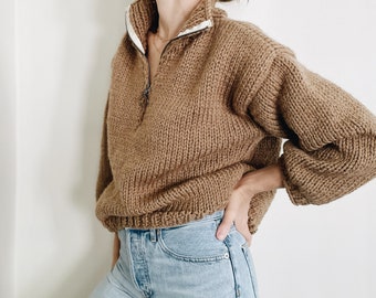 Knitting Pattern | the Dayton | Chunky Classic Half Zip Knitting Pattern | the Dayton | Chunky Classic Half Zip