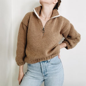 Knitting Pattern The Dayton chunky classic half zip turtleneck knit pullover sweater jumper easy knitting pattern image 3