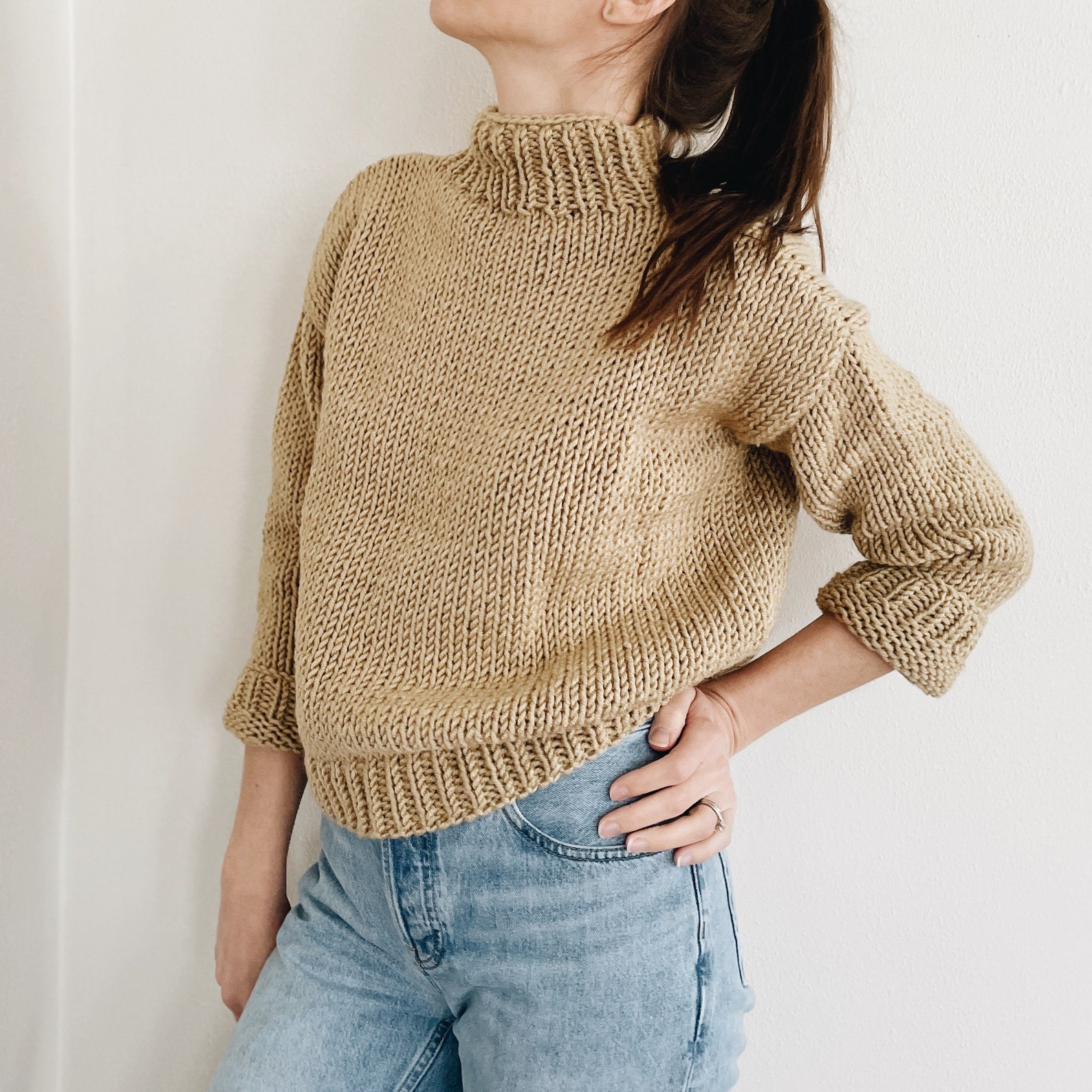 Knitting Pattern | the Riley | Classic Timeless Turtleneck Roll Neck ...