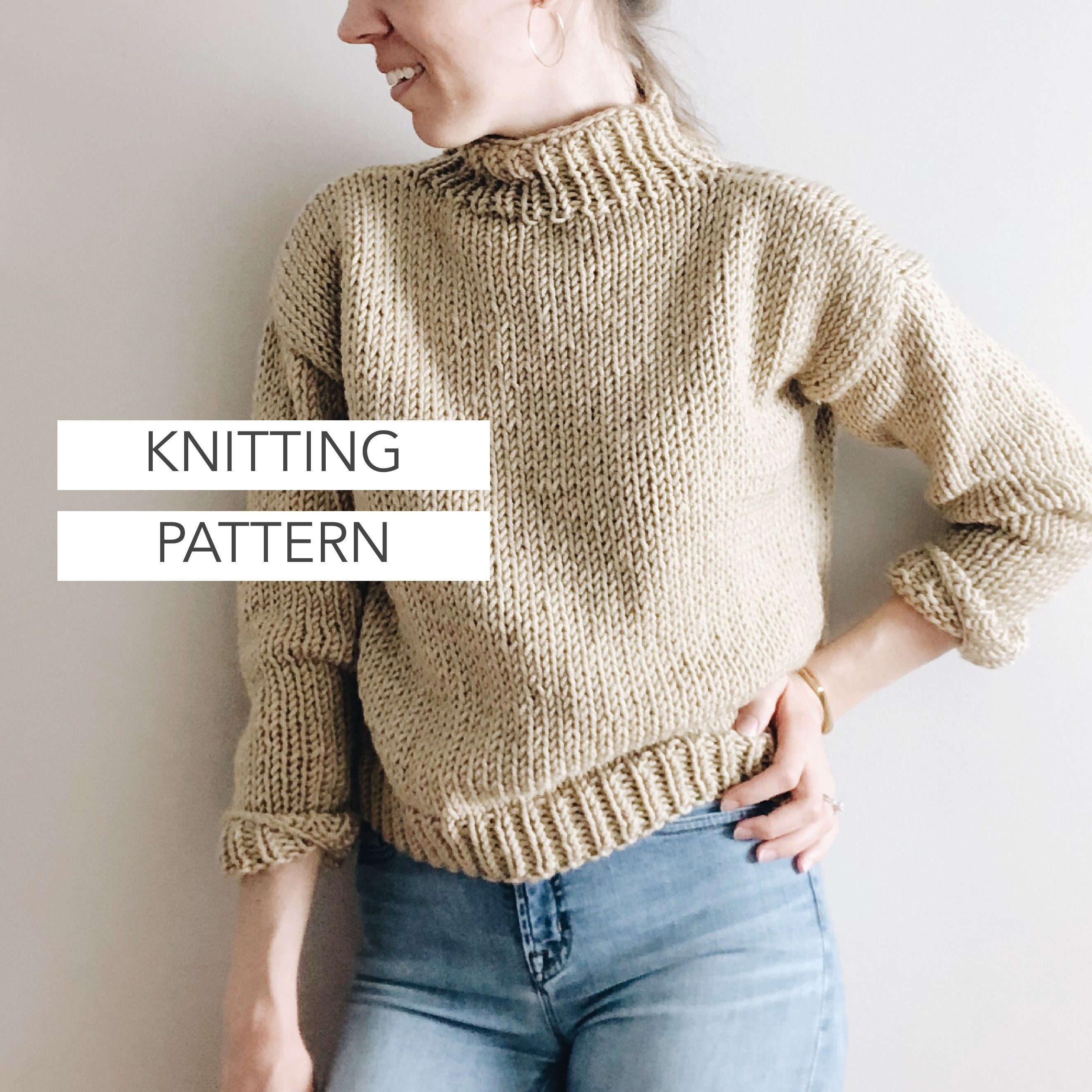 Knitting Pattern The Riley classic timeless turtleneck | Etsy