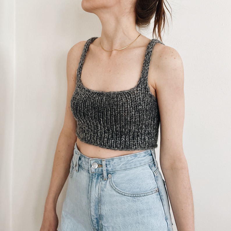 Knitting Pattern The Claire modern cropped sleeveless sweater knit pullover tank top spring summer easy knitting pattern image 7
