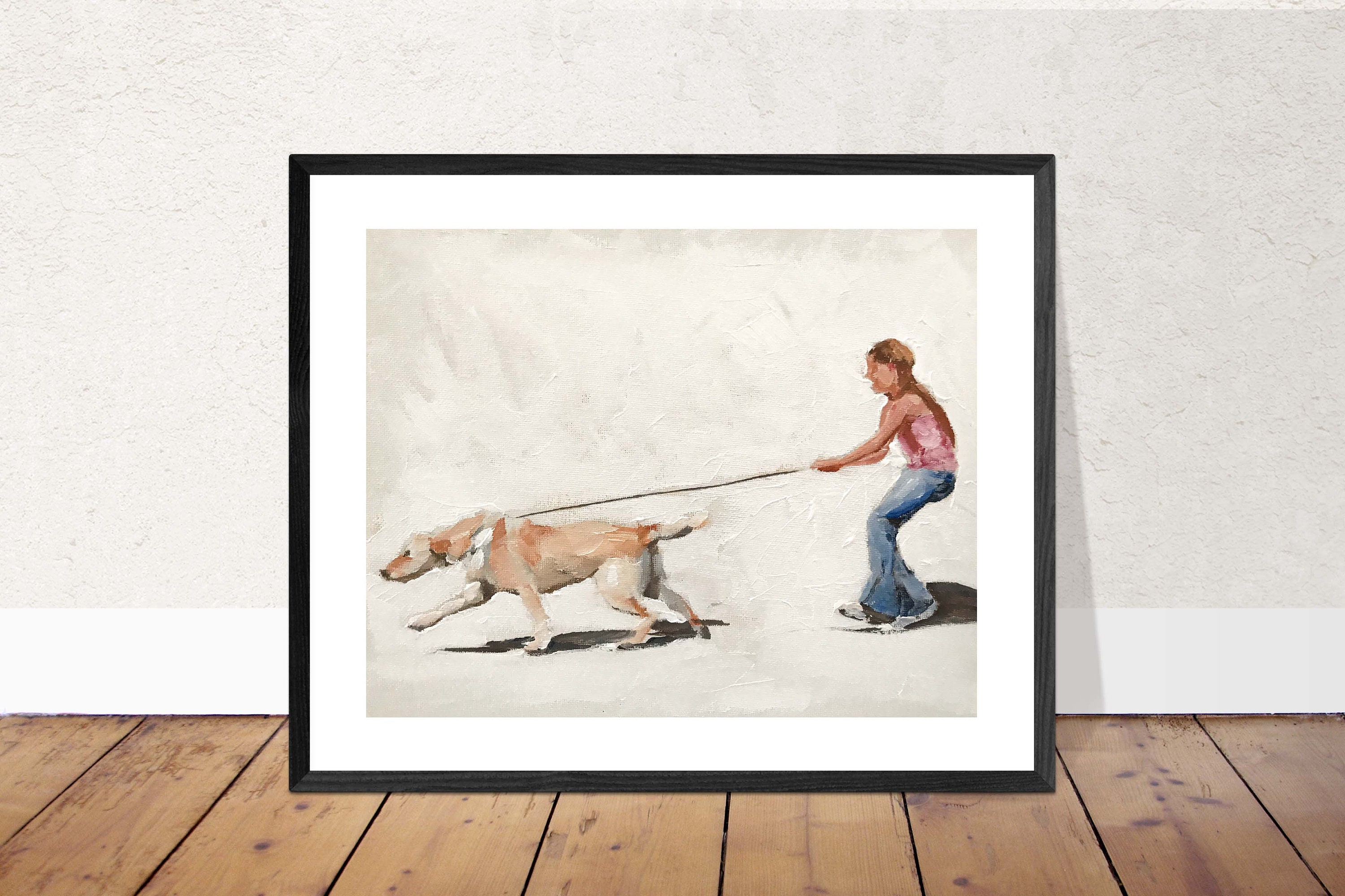 Dog walk Painting Dog art Dog Prints Fine Art from Etsy