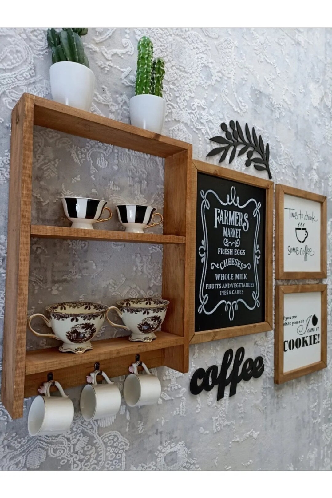 Rustic Wood Coffee Corner Handcrafted Kitchen Decor for a Etsy