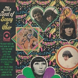 Autographed The Best of Sonny & Cher Record LP Cover Only - COA #SB58915