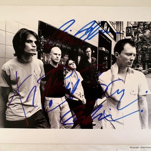 Radiohead Band Autographed B&W 8x10 Photo COA #RH45217