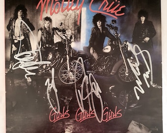 Motley Crue volledig gesigneerde LP COA #MC65974