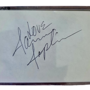 Janis Joplin handsignierte Vintage 3x4 Unterschriftenkarte COA #JJ49735