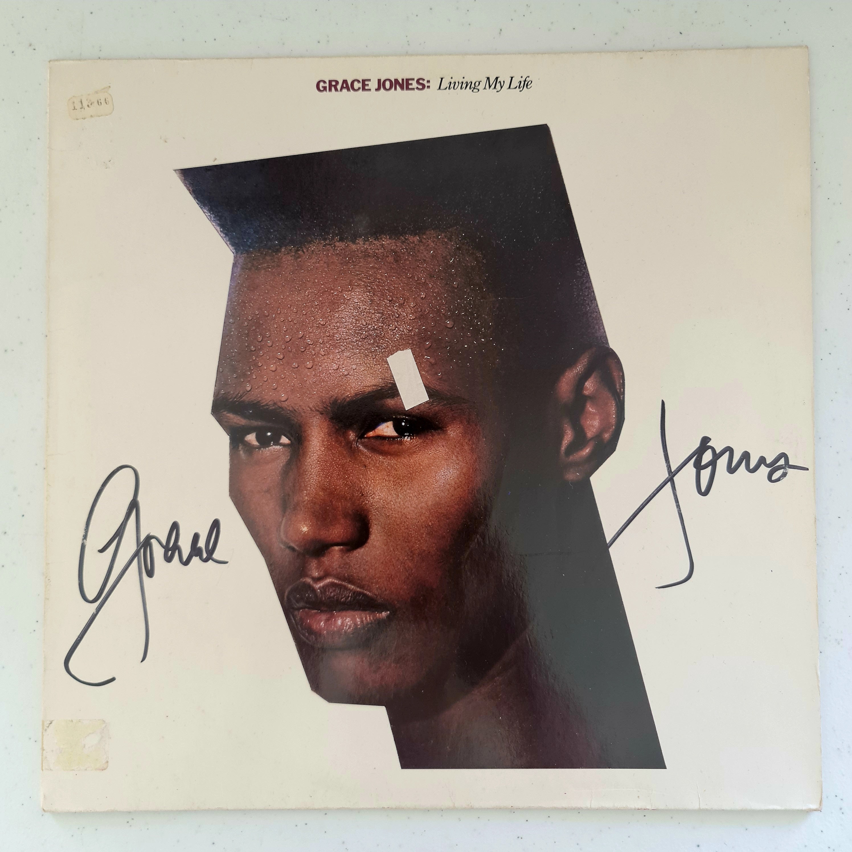 Grace Jones Autographed 'living My Life' LP COA #GJ33358