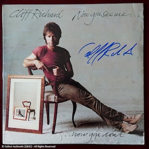 Cliff Richard Autographed &quot;Now You See Me&quot; Record LP - COA #CR58786