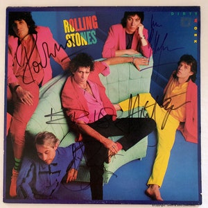 Rolling Stones - Fully Autographed &#39;Dirty Work&#39; LP - COA #RS56471