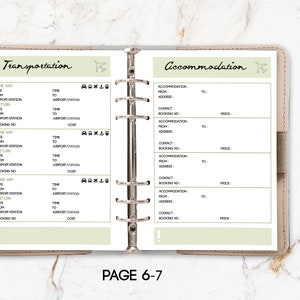 A5 Travel Printable Planner, Trip Planner, Vacation Planner,, A5 Binder ...