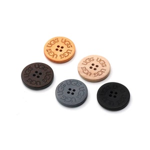 Walnut Olive Wood Buttons 15mm & 20mm 6pk Classic 4 Hole Button