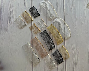 Metal wire comb for veil veiling bridal wedding gold silver black make your own veil diy various sides