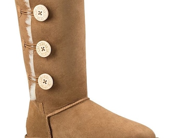 black ugg boots with buttons