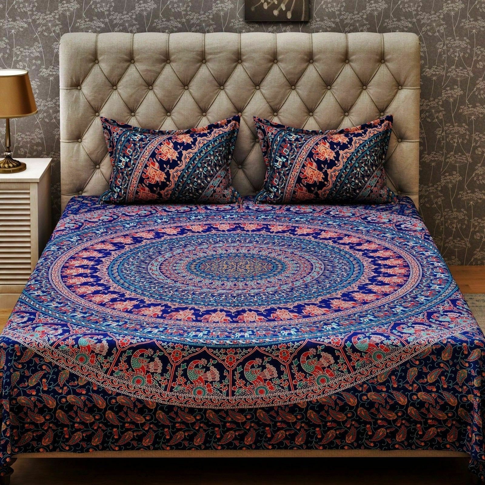 Indian Handmade Mandala Duvet Cover Set Cotton Bedding Set Etsy