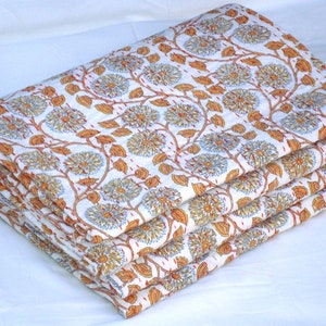 Indiase kantha-quilt met blokdruk bedrukt kantha-deken Katoenen kantha-sprei Handgemaakte kantha-dekbed worp Queensize kantha-dekbedovertrek