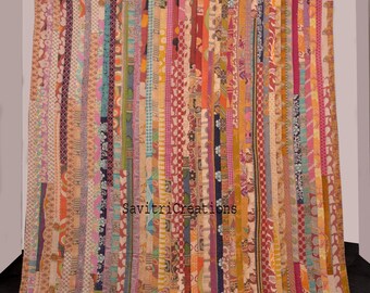Vintage Kantha Quilt, Patchwork Tagesdecke, Überwurf aus Baumwolle